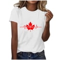 thumbnail image 3 of TaTaai Women Canada Day Maple Leaf Print T Shirt Front Back Print Crew Neck Short Sleeve Casual Fashion Top for Summer Daily Street Wear Gift, 3 of 5