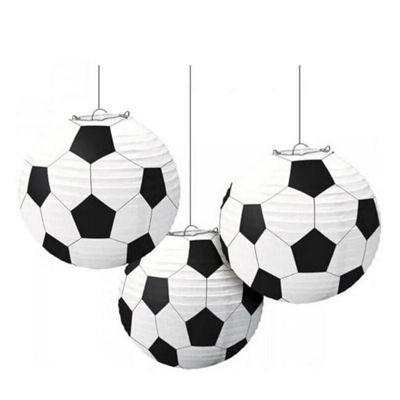 Amscan White 9.5" Round Shaped Paper Party Lanterns & Hanging Pom Poms