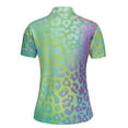 thumbnail image 3 of Custom Name Neon Rainbow Leopard Golf Women's Polo Shirt S-5XL, 3 of 7