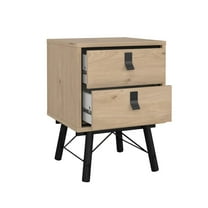 Tvilum Ry 2 Drawer Bedroom Nightstand for Adults, Jackson Hickory
