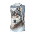 thumbnail image 6 of Lsque Majestic Snowy Wolf Print Men's Cotton Blend Sleeveless Muscle Shirts (S-3XL)- Moisture Wicking, Odor Protection, UPF 30+,X-Large, 6 of 8