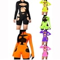 thumbnail image 5 of Women Sexy Hollow Out Jumpsuit Turtle Neck Buckle Zip Bodycon Romper Biker Bodysuit Y2K Clubwear, 5 of 5