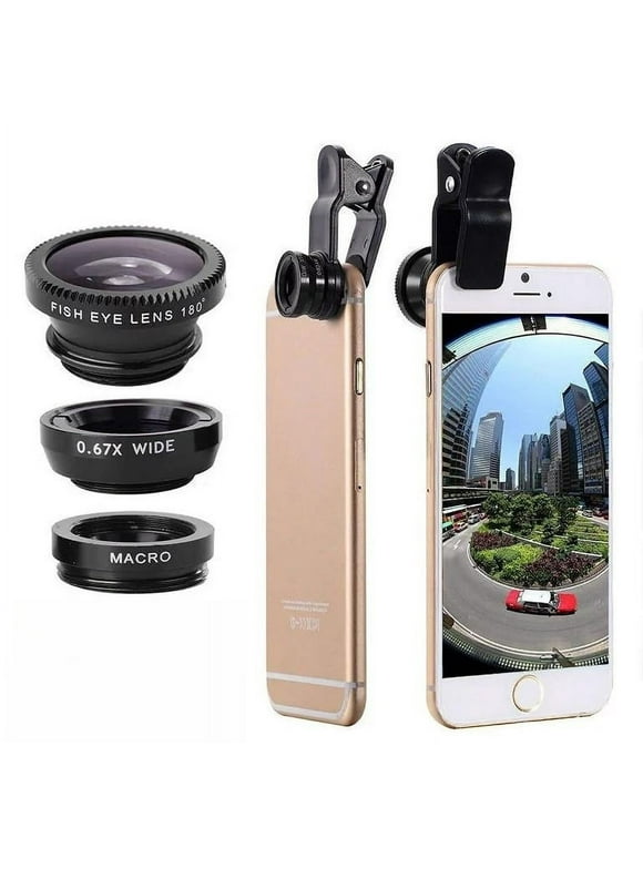 3 in 1 Cell Phone Camera Lens Kit from Emlimny, Wide Angle Macro Fisheye Lens Universal for Smart Phones iPhone Samsung Android