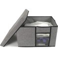 thumbnail image 2 of Fabric Storage Bins With Lid, 2 Handles And Clear Window, Washable Foldable Storage Basket Cube Box 1pack, 2 of 5