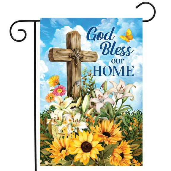 Briarwood Lane God Bless Our Home Garden Flag