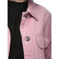 thumbnail image 5 of Feinuhan Women's Casual Corduroy Button Down Long Sleeve Short Jacket Outerwear, Pink, Large, 5 of 6