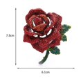 thumbnail image 4 of Broche de rosa de cristal para mujer, elegantes accesorios de bisutería, 4 of 4
