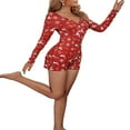 thumbnail image 1 of PENGXIANG Grenouillères Grande Taille Pyjamas pour Femmes Combinaisons Bodycorn, 1 of 6