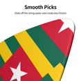 thumbnail image 7 of 6 Pack Togolese-Flag Guitar Picks In Leather Picks Holder For Bass Electric Acoustic Guitars, 7 of 7
