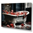 thumbnail image 2 of Designart "Bathing in Red Florals II" Bath & Laundry Wall Art Print, 2 of 5