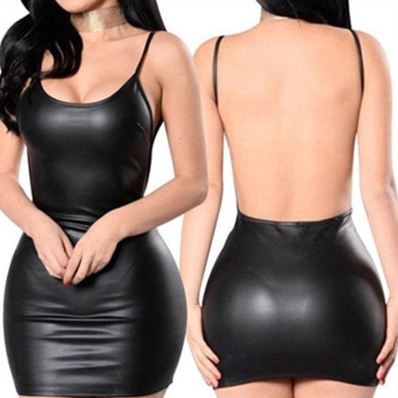 

Sinhoon Women Sexy Underwear Black Leather Paint Leather Lingerie
