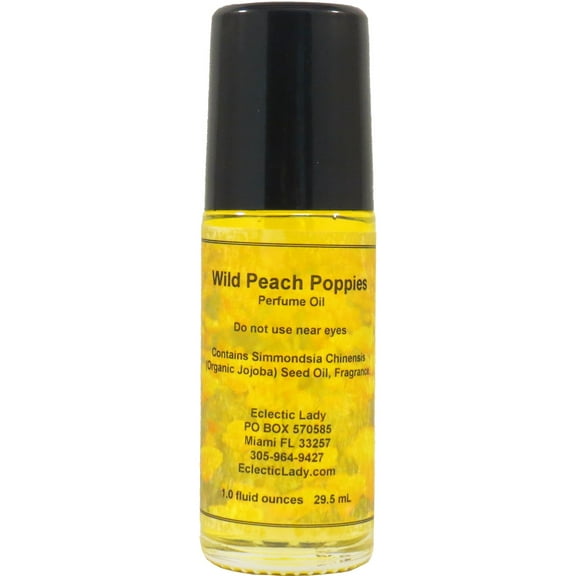 Wild Peach Poppies Perfume Oil, 1.0 Oz Portable Roll-On Fragrance