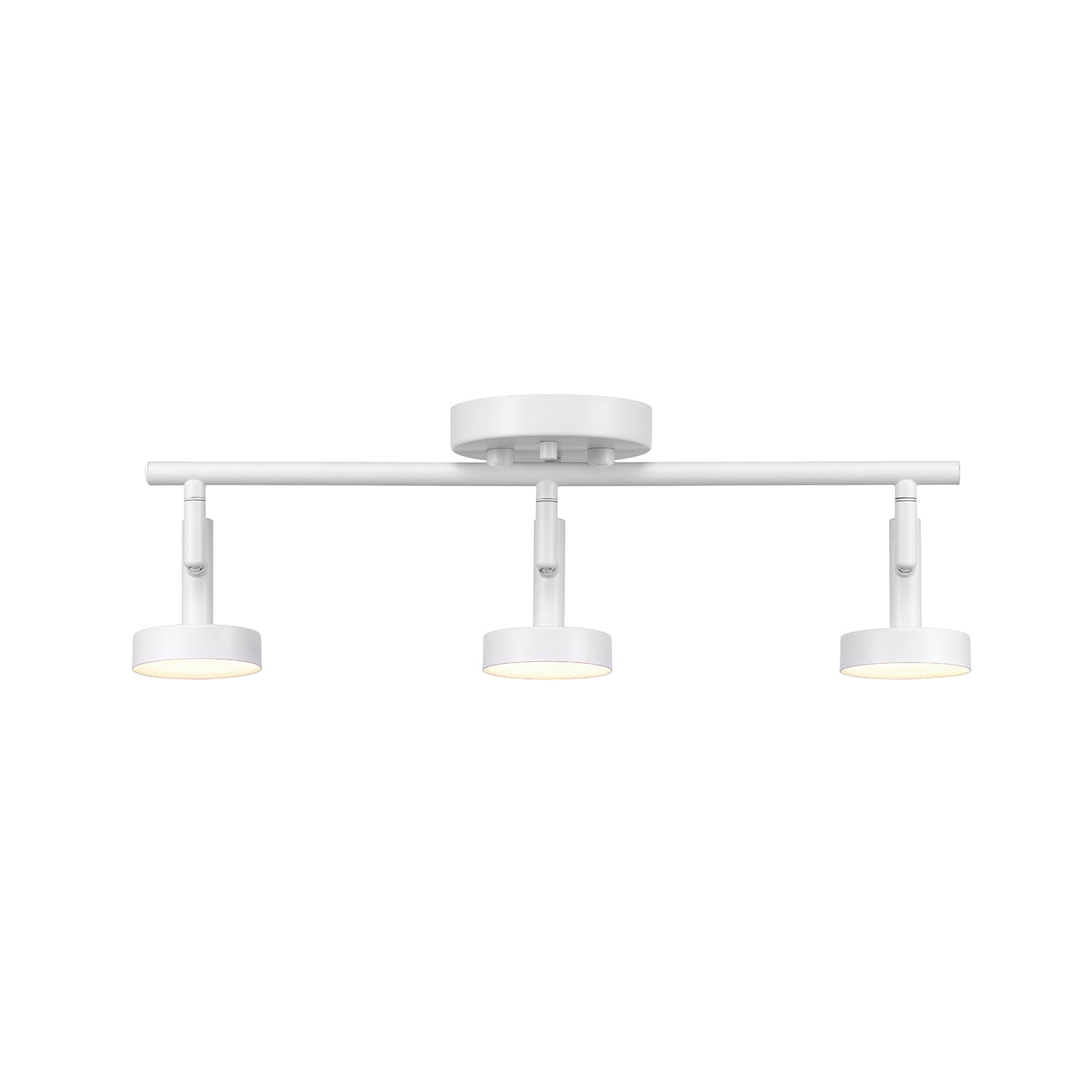 Globe Electric 19" 3-Light 22W Dimmable LED Matte White Track Lighting, Frosted Diffusers, 91004408