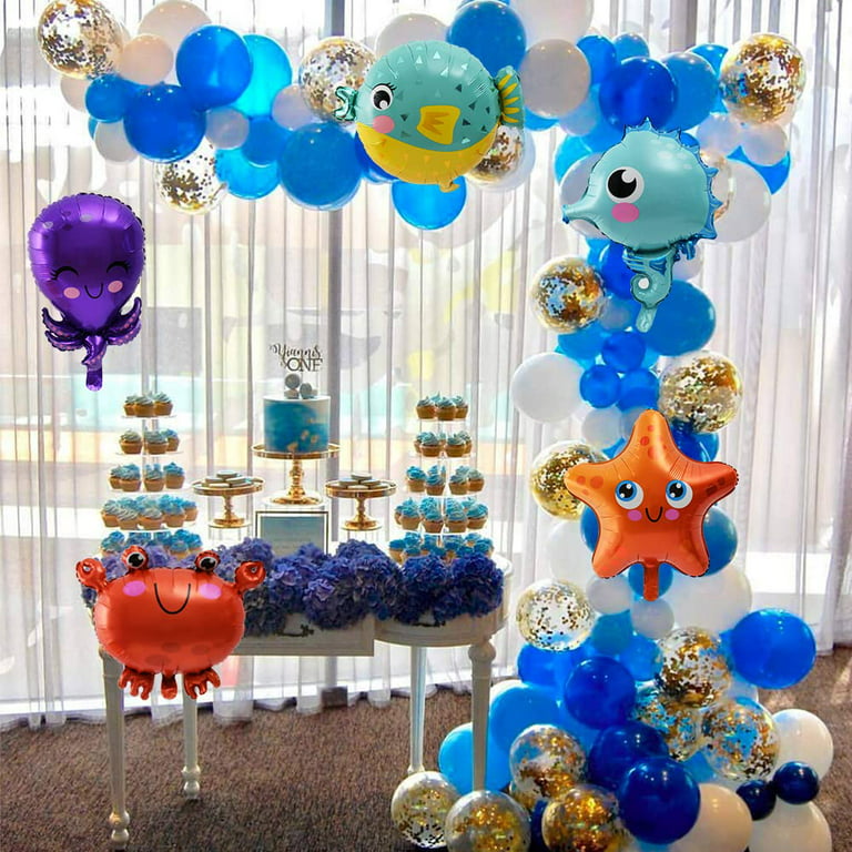 Large Fish Balloons, Foil Shark Lobster Octopus Balloon Sea World Horse  Star Birthday Party Decorations Kid Inflatable Toys Wedding Decor (Tropical