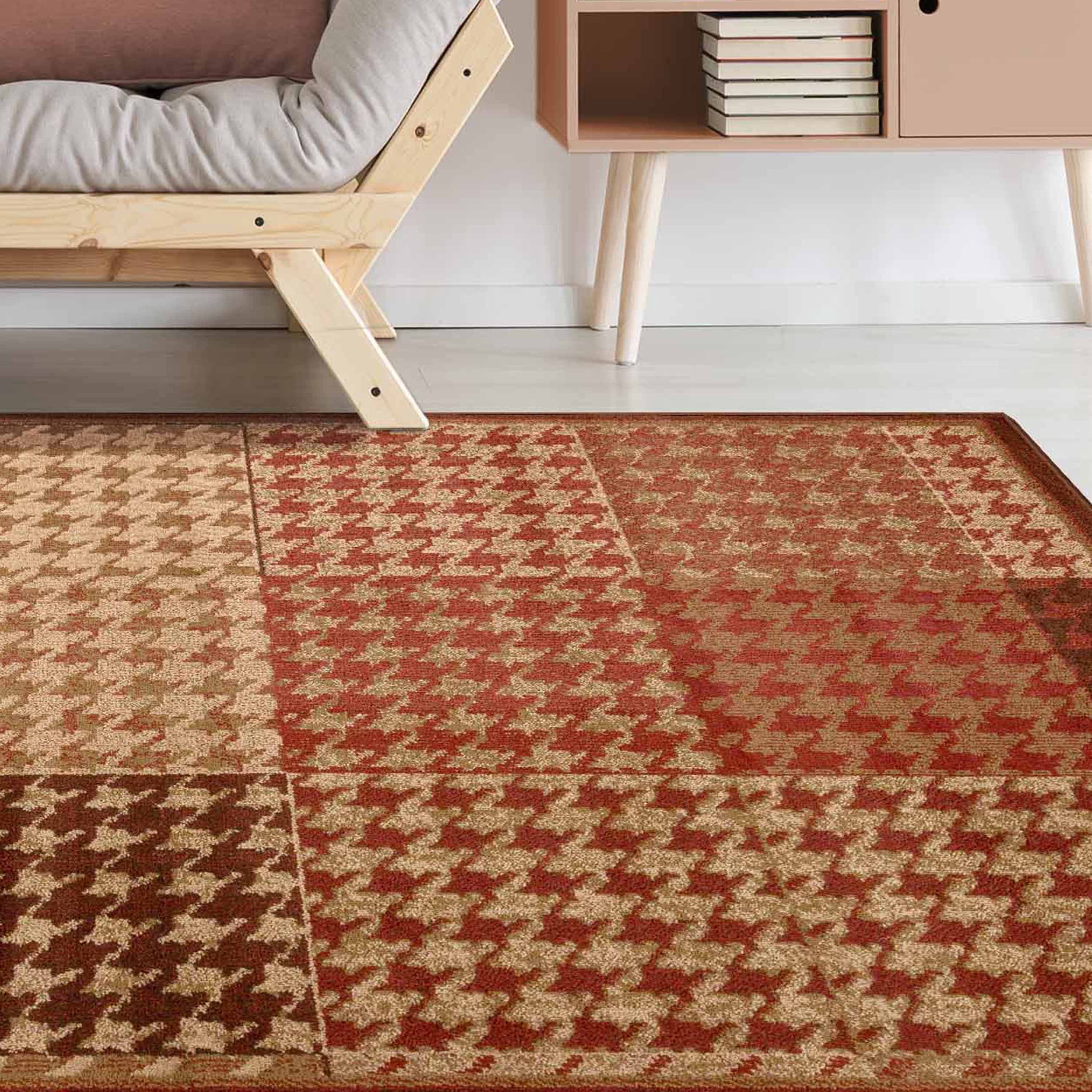 Superior Modern, Contemporary, Traditional Checkered Geometric Border Area Rug, 5' x 8'