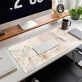 thumbnail image 5 of Desk Mat,Minimalist Flowers and Leaves Large Gaming Mouse Pad for Desk XXL,Golden Line Floral Desk Pad,Extended Big Computer Keyboard Mouse Pad with Non-Slip Base Stitched Edges 35.4"x15.7", 5 of 5