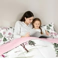 thumbnail image 5 of jejeloiu Pink Xmas Tree Queen Comforter Set,Marry Christmas Bedding Sets,White Snow Mountain Bedding Comforter Set For Children,Breathable Home Decor Reversible,3 Pieces, 5 of 8