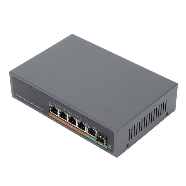 Dispositivo De Red ANGGREK Conmutador POE Gigabit Completo 65 W 5 Puertos 1000Mbps SFP Interfaz De Fibra Óptica