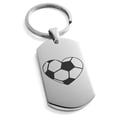 thumbnail image 1 of Stainless Steel Love Soccer Heart Engraved Dog Tag Keychain Keyring, 1 of 1