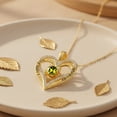 thumbnail image 7 of Taioiat Double Love Heart Birthstone Necklace for Women 14K Gold Plated Rose Flower Pendant with 12 Birthstones Birthday Wedding Anniversary Jewelry Gifts for Her, 7 of 7