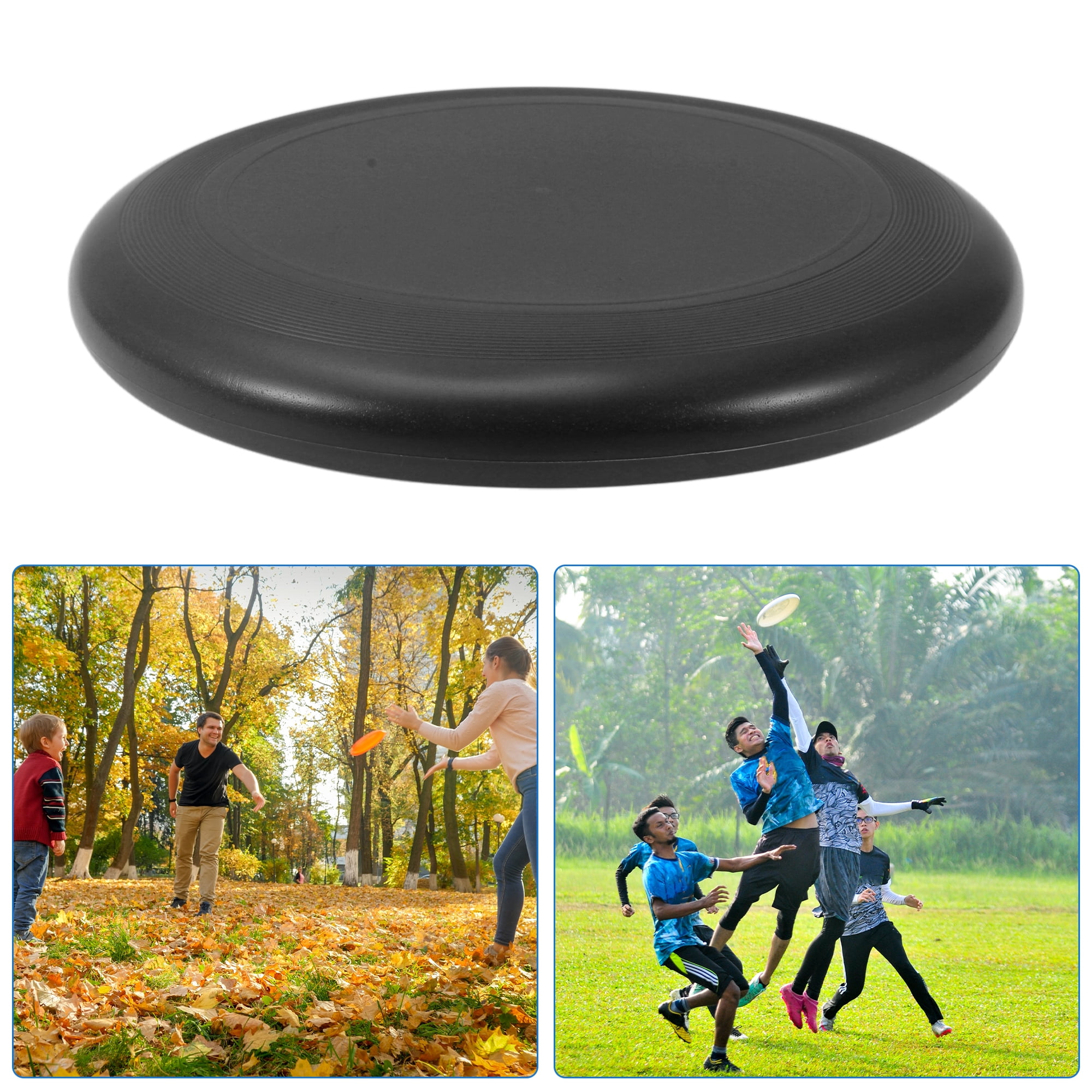 Unique Bargains Solid Color Flying Disc for Outdoor and Indoor Fun 1 Pc ["Black"]