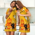 thumbnail image 4 of Gukieu Happy Halloween1 Print Women's Nightgown, A-line Round Neck Short-sleeved Nightgown Pajamas Home Wear Suitable for Home and Outing, 4 of 6
