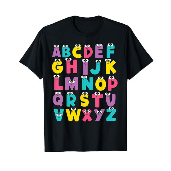 Colorful Capital Alphabet Letters Learn ABC Boy Girl Kids T-Shirt