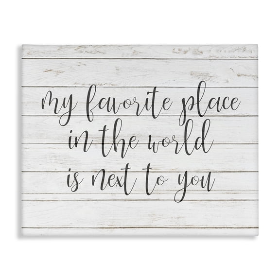 Stupell Industries Shabby Chic Favorite Place is Next To You Romantic Phrase Canvas Art, 20 x 16, by Kim Allen
