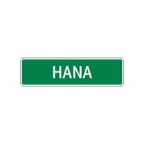 Hana Girls Children Name Letter Printed Plaque Decoration Indoor Outdoor Unique Label Wall Novelty Aluminum Metal Sign 4"x13.5"