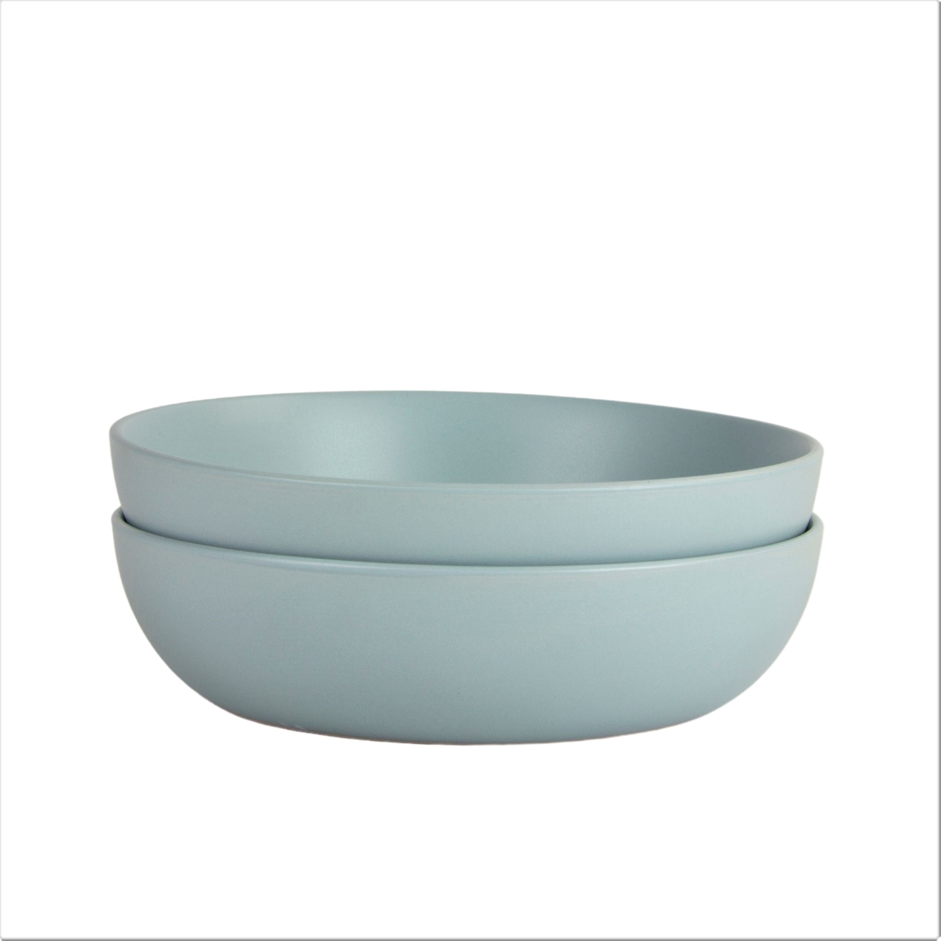 10 Strawberry Street Wazee Matte 9"/48oz Serving Bowl, Set of 2, Mineral Blue