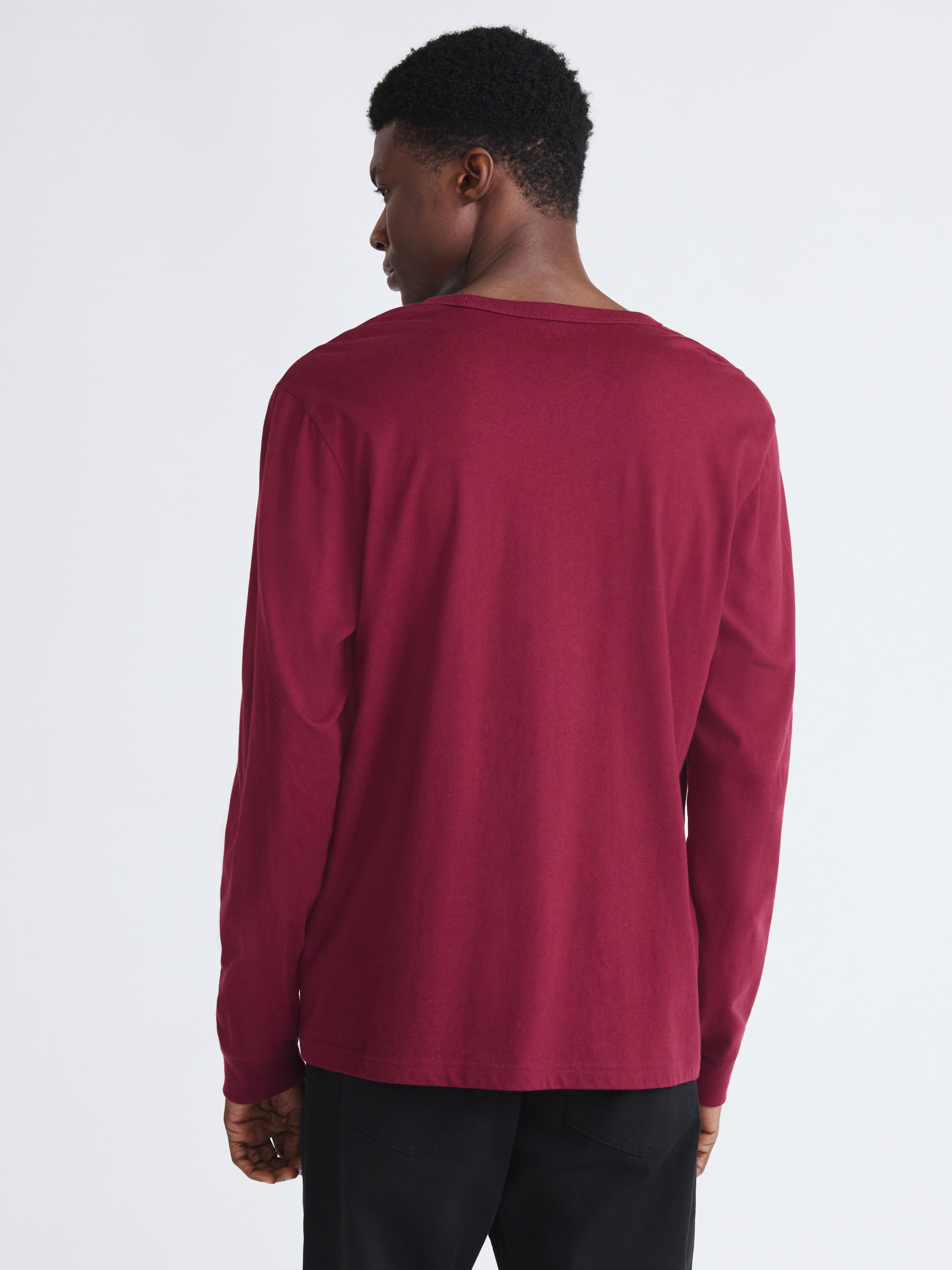 Free Assembly Men's Everyday Cotton Tee with Long Sleeves, Sizes XS-3XL