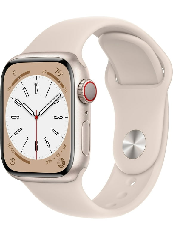 Restored Apple Watch Gen 8 Series 8 Cell 41mm Starlight Aluminum - Starlight Sport Band MNUX3LL/A (Refurbished)
