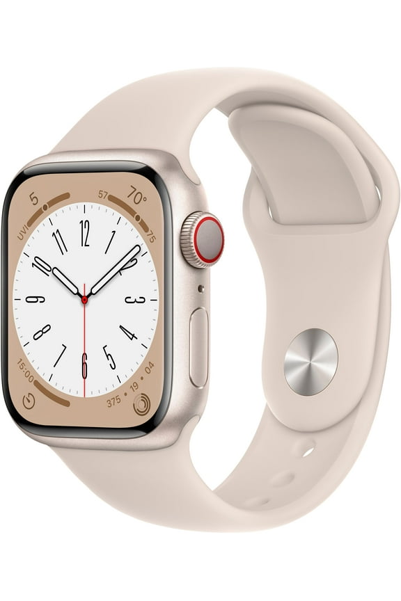 Restored Apple Watch Gen 8 Series 8 Cell 41mm Starlight Aluminum - Starlight Sport Band MNUX3LL/A (Refurbished)