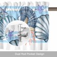 thumbnail image 6 of Summer Ocean Valance Curtain Shell Starfish Coral Blue Striped Window Valances Rod Pocket Short Curtains Window Treatments for Kitchen Bedroom Bathroom Laundry 60" x 18", 6 of 9