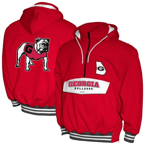 Men's Franchise Club Red Georgia Bulldogs Half-Zip Hoodie Anorak