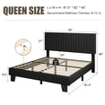 thumbnail image 2 of Virans Queen Size Bed Frame,Upholstered Linen Platform Bed frame with Fabric Headboard,Solid Wood Slats Support,Noise Free,No Box Spring,Easy Assembly,Black, 2 of 9