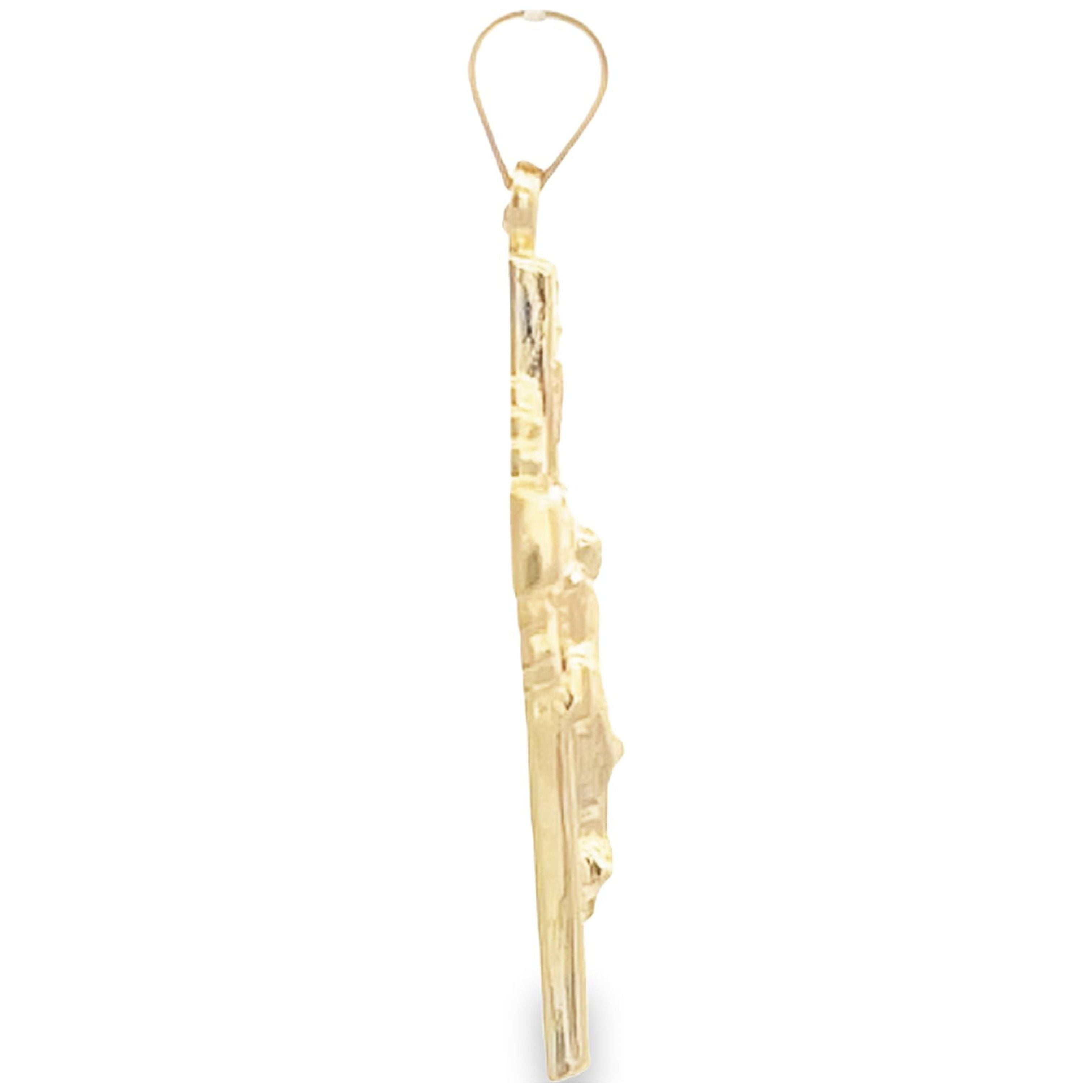Brilliance Fine Jewelry 14 KT Yellow Gold Sunburst Crucifix