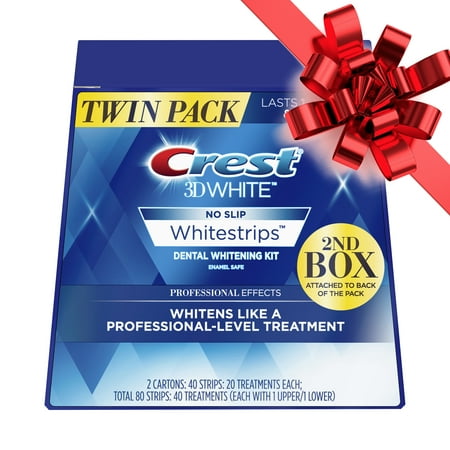 Crest 3D White Professional Effects Whitestrips Teeth Whitening Strips Kit, 40 Treatments, Twin