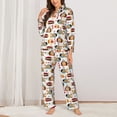 thumbnail image 2 of Saiise Submarines Print Women Soft Pajama Sets,Long Sleeve Sleepwear Button Up 2-Piece Pjs Lounge Sets-X-Large, 2 of 7