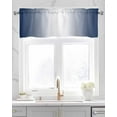thumbnail image 2 of Dark Blue White Linen Curtain Valance for Bedroom/Bathroom/Kitchen/Office/Living/Dining Room Window,Modern Minimalist Geometric Striped Pocket Topper Drapes Decorative Cafe Drapery Panel 42"x18", 2 of 6