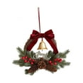 thumbnail image 2 of Christmas Wreath Decor under $5! Cagogo Christmas Rattan Wreath with Bells, Red Berry Branch Door Hanging, Festive Window Decoration, Holiday Wall Decor, Traditional Christmas Wreath with Bow, 2 of 6