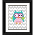 thumbnail image 1 of Robinson, Tamara 15x18 Black Ornate Wood Framed with Double Matting Museum Art Print Titled - Owl Wash Brush Chevron, 1 of 4