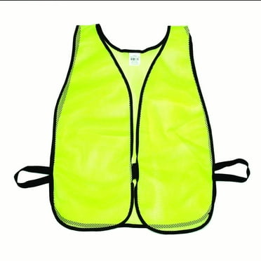 High Visibility Soft Poly Mesh Plain Safety Vest, Lime 5PK