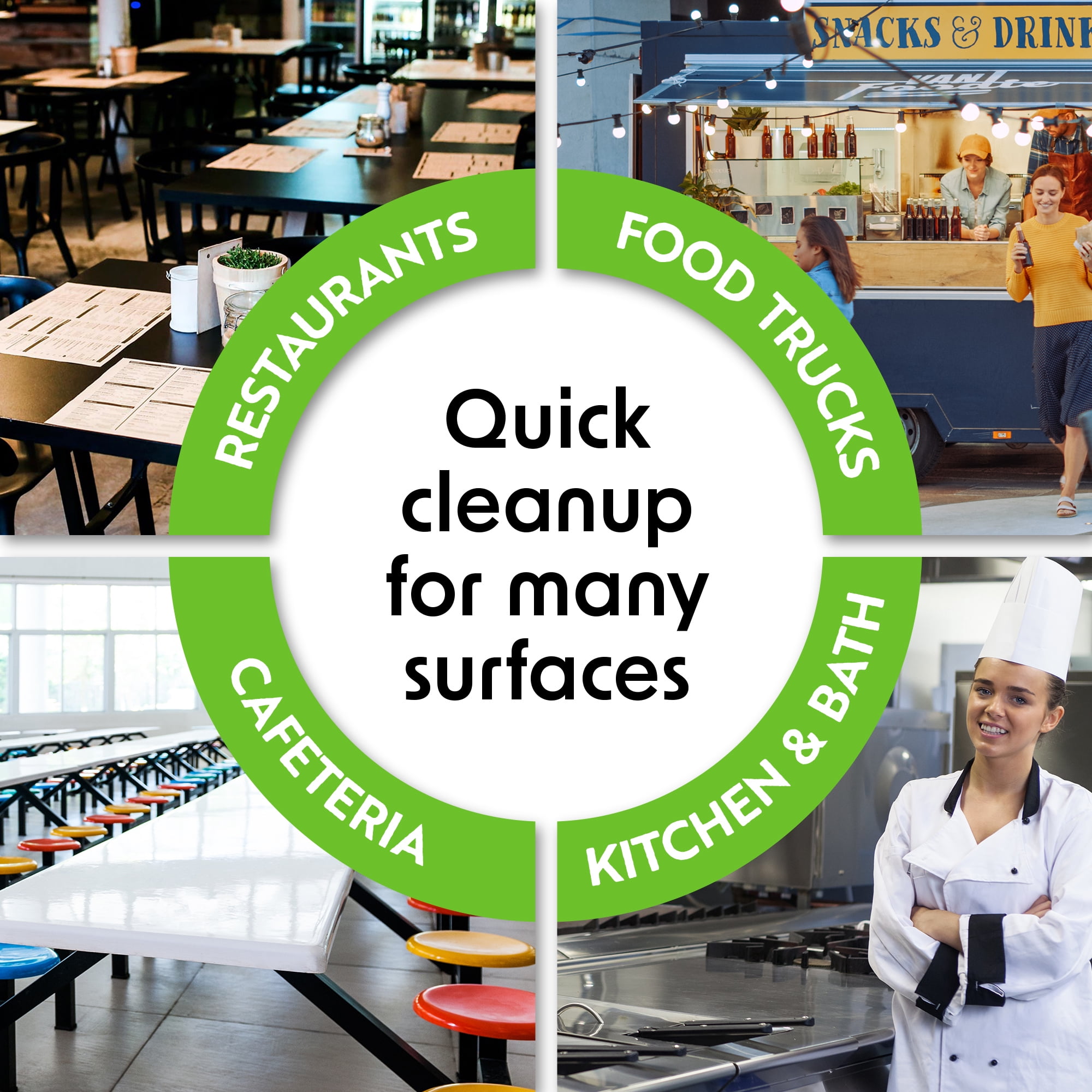Wipex Table Bussers Natural Surface Cleaning Wipes, Restaurants, Homes, Cafes, Schools, 400Ct