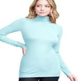thumbnail image 3 of Women‘s Long Sleeve Rib Turtleneck Top Pullover Sweater L RED, 3 of 6