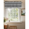 thumbnail image 5 of Kitchen Valances for Window, Black Gray White Stripe Texture Light Filtering Rod Pocket Valance Curtain, Modern Minimalist Art Short Curtains Window Topper for Bedroom Bathroom Living Room 54x18in, 5 of 7