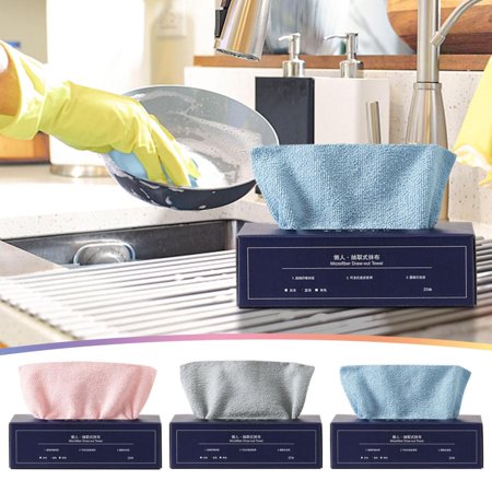 Outoloxit Microfiber Kitchen Towels Disposable Absorbent Degreasing Wipes 8x8 Inches Boxed for Household Cleaning Glass Stove and Furniture