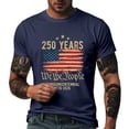 thumbnail image 5 of Men's USA Flag Patriotic Graphic T-shirt Tops White Independence Day 4th of July Dark Blue,L, 5 of 6