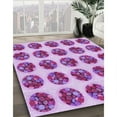 thumbnail image 3 of Ahgly Company Machine Washable Indoor Square Transitional Magenta Pink Area Rugs, 4' Square, 3 of 7