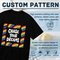 thumbnail image 5 of Black T Shirts for Men, Chase Your Dreams, Rainbow Text Print Mens Graphic Tees, 24816233,S, 5 of 8